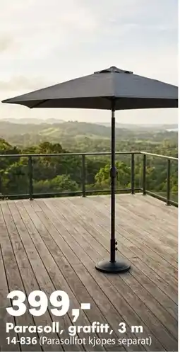 Biltema Parasoll, grafitt tilbud