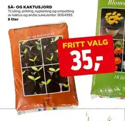 jem & fix SÅ- OG KAKTUSJORD tilbud