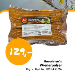 Havaristen HAVARISTEN'S Wienerpølser tilbud