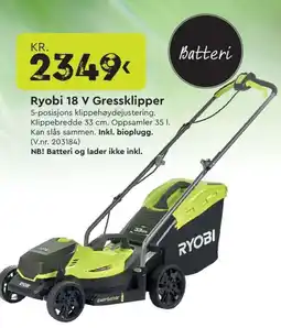 Mekk RYOBI 18 V Gresslipper tilbud