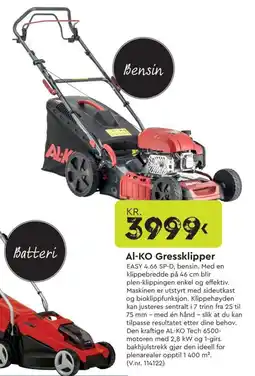 Mekk Al-KO Gressklipper tilbud