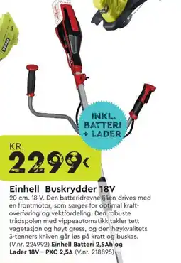 Mekk EINHELL Buskrydder 18V tilbud