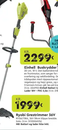 Mekk RYOBI Grestrimmer 36V tilbud