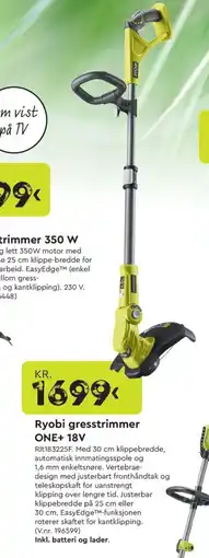 Mekk RYOBI Gresstrimmer ONE+ 18V tilbud