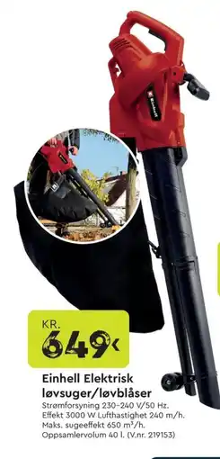 Mekk EINHELL Elektrisk løvsuger/løvblåser tilbud