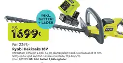 Mekk RYOBI Hekksaks 18V tilbud