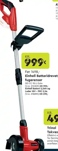 Mekk EINHELL Batteridrevet fugerenser tilbud