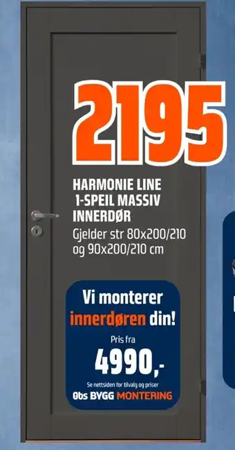 Coop Obs Harmonie line 1-speil massiv innerdør tilbud