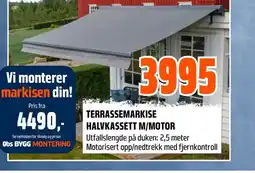 Coop Obs Terrassemarkise halvkassett m/motor tilbud