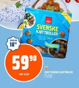 Coop Obs COOP SVENSKE KJØTTBOLLER tilbud