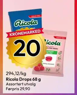 Gigaboks Ricola Drops 68 g tilbud