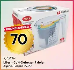 Gigaboks Litermål/Målebeger 9 deler tilbud