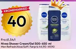 Gigaboks Nivea Shower Cream/Gel 500–650 ml tilbud