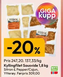 Gigaboks Kyllingfilet Sousvide 1,8 kg tilbud