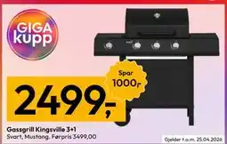 Gigaboks Gassgrill Kingsville 3+1 tilbud