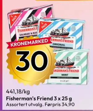 Gigaboks Fisherman's Friend 3 x 25 g tilbud