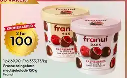 Gigaboks Frosne bringebær med sjokolade tilbud