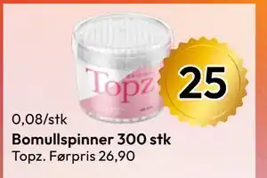 Gigaboks Bomullspinner 300 stk tilbud