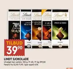 Coop Mega LINDT SJOKOLADE tilbud
