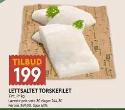 Coop Mega LETTSALTET TORSKEFILET tilbud