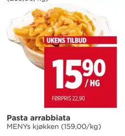 Meny Pasta arrabbiata tilbud