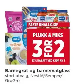 Meny Barnegrøt og barnematglass tilbud