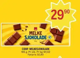 Coop Prix COOP MELKESJOKOLADE tilbud