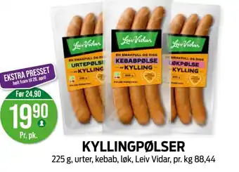 Kiwi Leiv Vidar Kyllingpølser tilbud