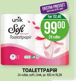 Kiwi Unik Toalettpapir tilbud