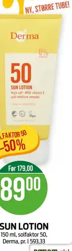 Kiwi Derma Sun lotion tilbud