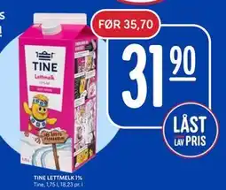 Rema 1000 TINE LETTMELK 1% tilbud