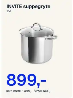 Jernia INVITE suppegryte tilbud