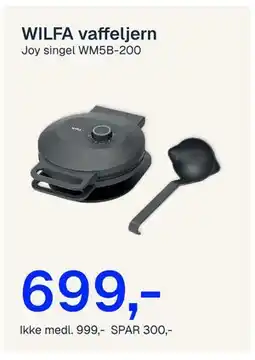 Jernia WILFA vaffeljern Joy singel WM5B-200 tilbud
