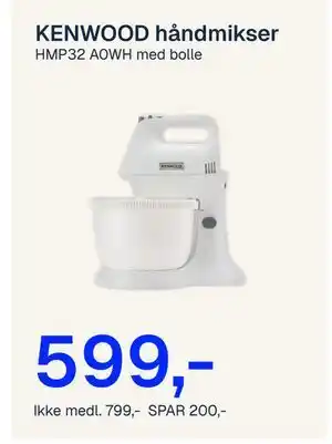 KENWOOD håndmikser HMP32 A0WH med bolle