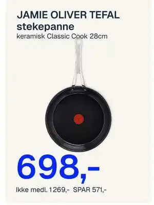 Jernia JAMIE OLIVER TEFAL stekepanne tilbud