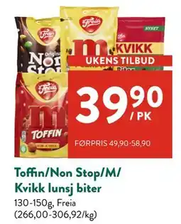 Jacobs Toffin/Non Stop/M/ Kvikk lunsj biter tilbud