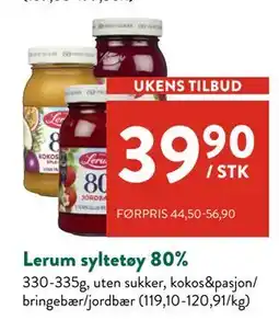 Jacobs Lerum syltetøy 80% tilbud