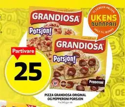 Bunnpris PIZZA GRANDIOSA ORIGINAL OG PEPPERONI PORSJON tilbud