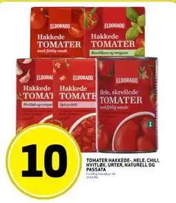 Bunnpris TOMATER HAKKEDE-, HELE, CHILI, HVITLØK, URTER, NATURELL OG PASSATA tilbud