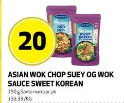 Bunnpris ASIAN WOK CHOP SUEY OG WOK SAUCE SWEET KOREAN tilbud
