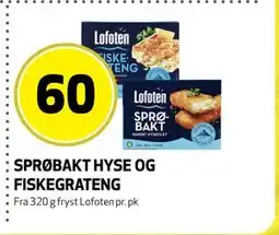 Bunnpris SPRØBAKT HYSE OG FISKEGRATENG tilbud