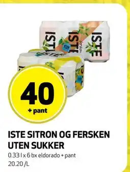 Bunnpris ISTE SITRON OG FERSKEN UTEN SUKKER tilbud