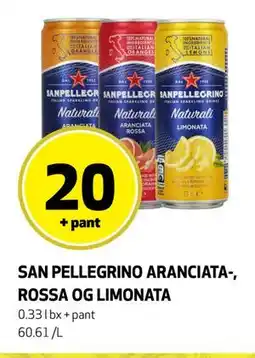 Bunnpris SAN PELLEGRINO ARANCIATA-, ROSSA OG LIMONATA tilbud