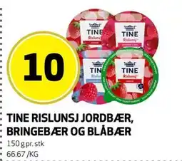 Bunnpris TINE RISLUNSJ JORDBÆR, BRINGEBÆR OG BLÅBÆR tilbud