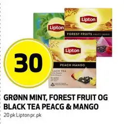 Bunnpris GRØNN MINT, FOREST FRUIT OG BLACK TEA PEACG & MANGO tilbud