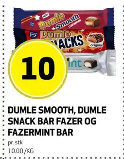 Bunnpris DUMLE SMOOTH, DUMLE SNACK BAR FAZER OG FAZERMINT BAR tilbud