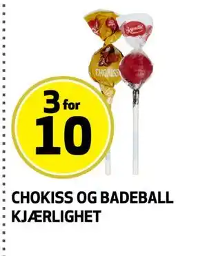 Bunnpris CHOKISS OG BADEBALL KJÆRLIGHET tilbud