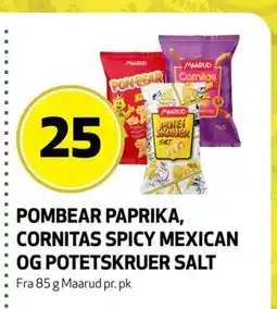 Bunnpris POMBEAR PAPRIKA, CORNITAS SPICY MEXICAN OG POTETSKRUER SALT tilbud