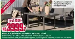 Europris BOSTON HJØRNESOFA MED BORD, ANTRASITT-GRÅ tilbud