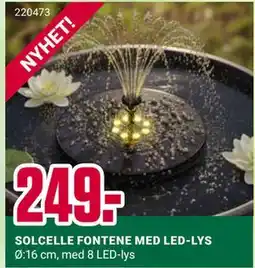 Europris SOLCELLE FONTENE MED LED-LYS tilbud